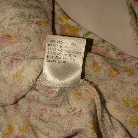 Rachel Zoe Floral blouse 3/4 sleeve with drawstring waist, size M - Picture 6 of 8